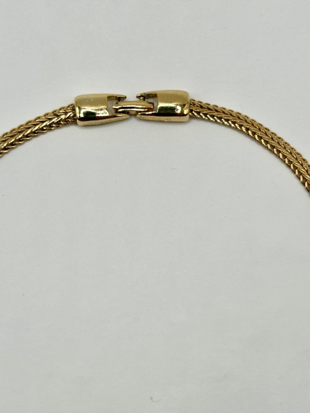 Vintage Gold Enamel Chain Necklace with Brown Tan Beige design - Picture 11 of 16